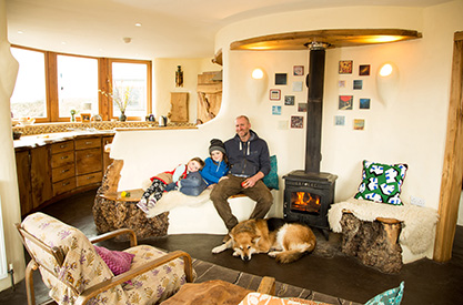 family in family room